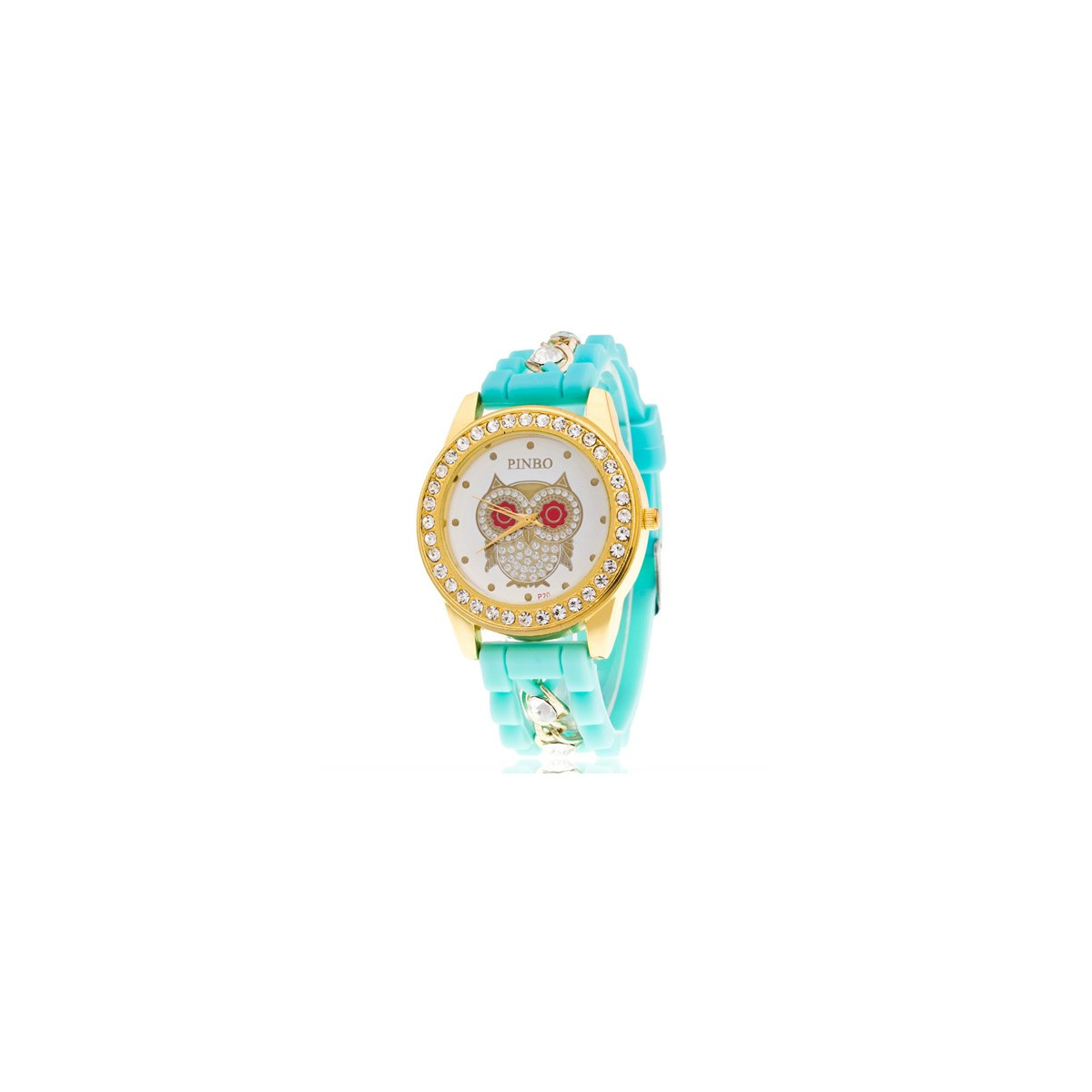 Reloj búho color verde pálido