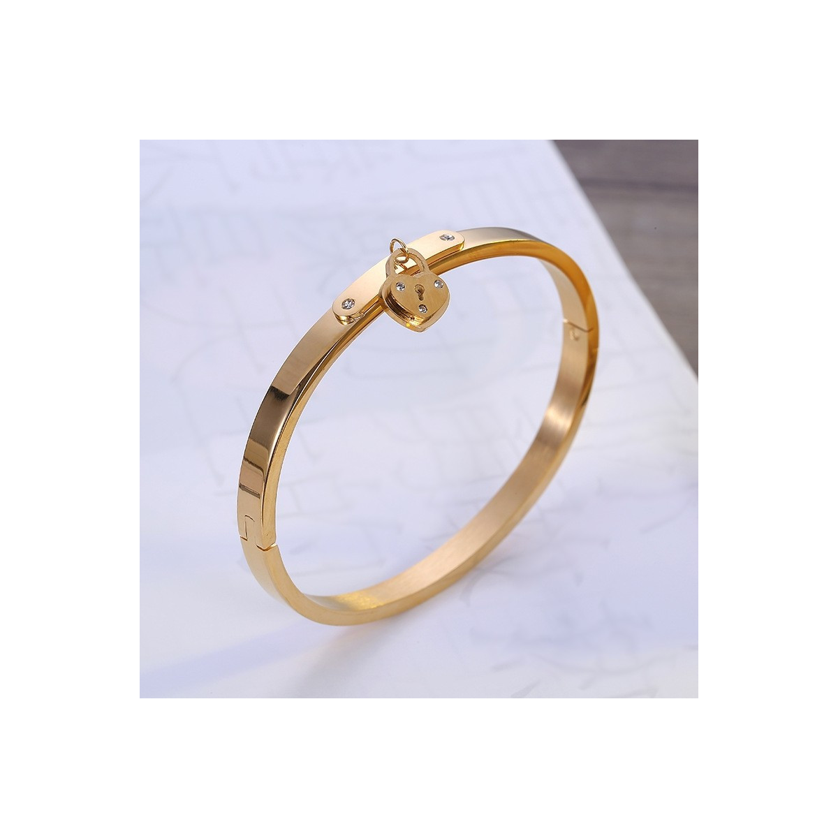 Pulsera Padlock Heart steel